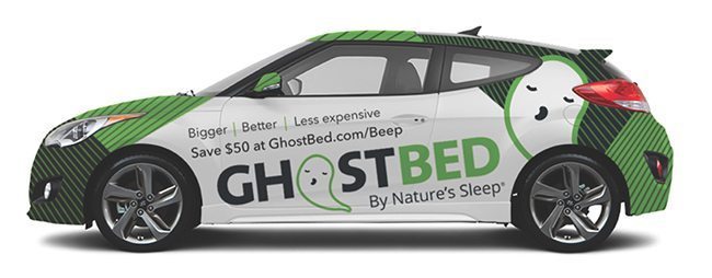 Mattress brand Ghostbed by Nature’s Sleep, based in Plantation, Florida, uses Wrapify vehicle advertising to promote its beds in a number of markets. 