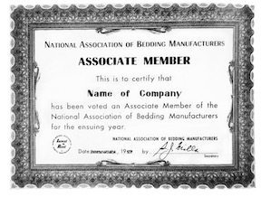 mattress component supplier membership certificate in ISPA
