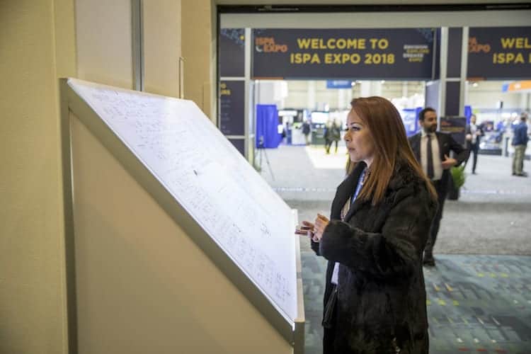 Reviewing the floor plan at ISPA EXPO2018