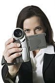 woman with camcorder